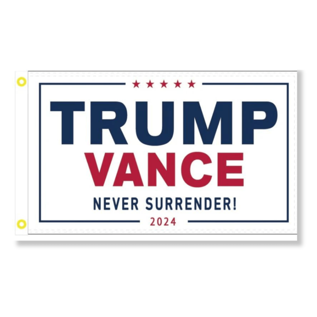 Trump Vance Never Surrender 3'x5' Flag - PatriotDepot.com