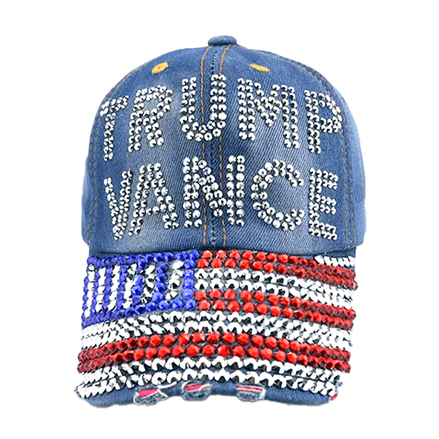 Trump Vance Rhinestone Patriotic Hat - PatriotDepot.com