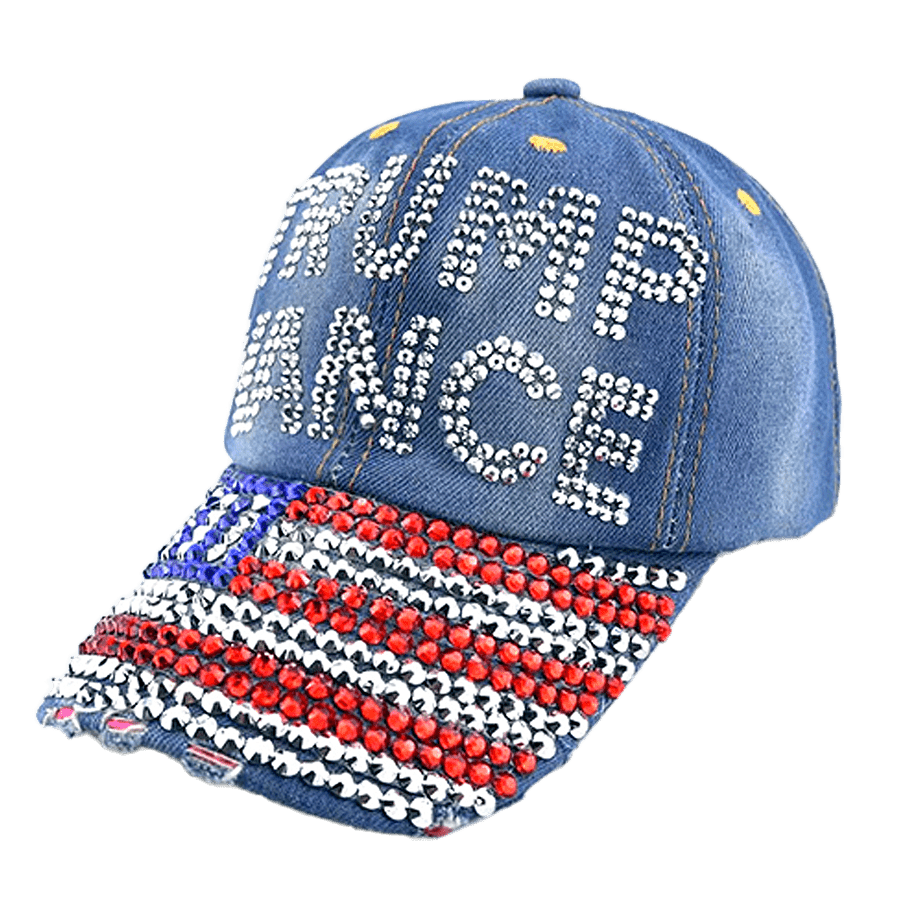 Trump Vance Rhinestone Patriotic Hat - PatriotDepot.com