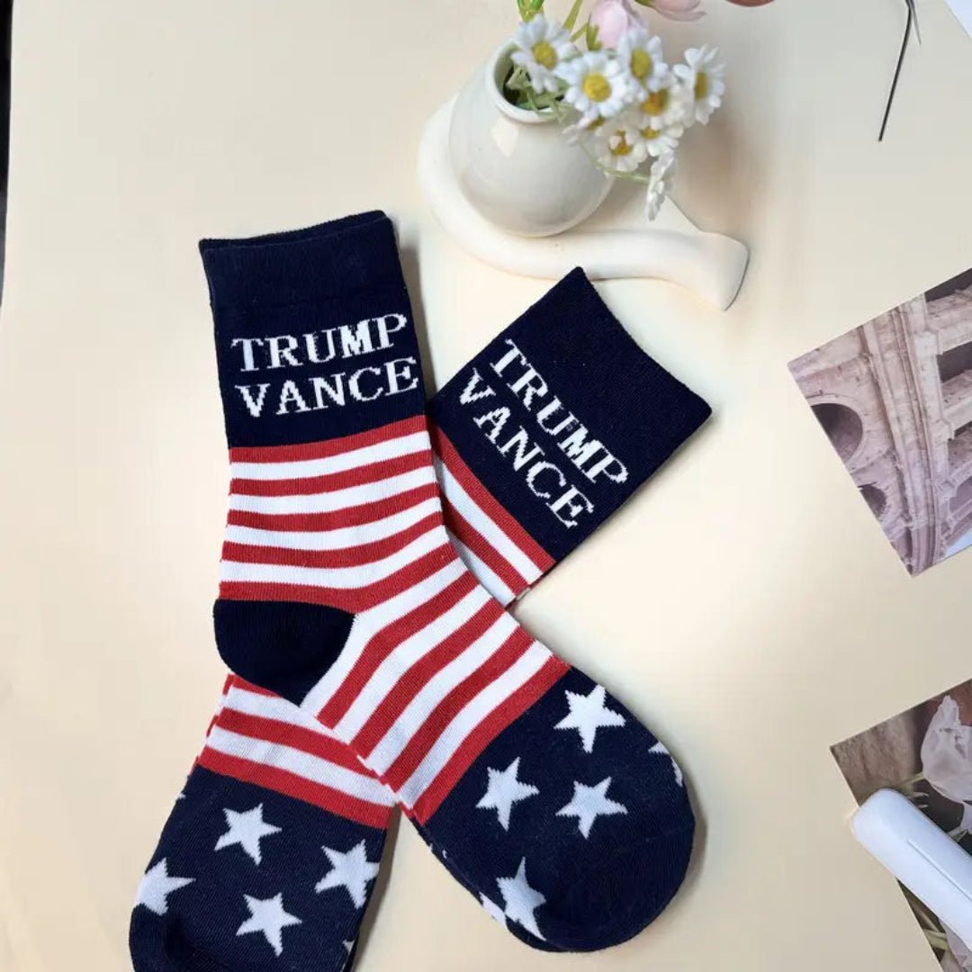 Trump Vance Stars & Stripes Knit Socks - PatriotDepot.com