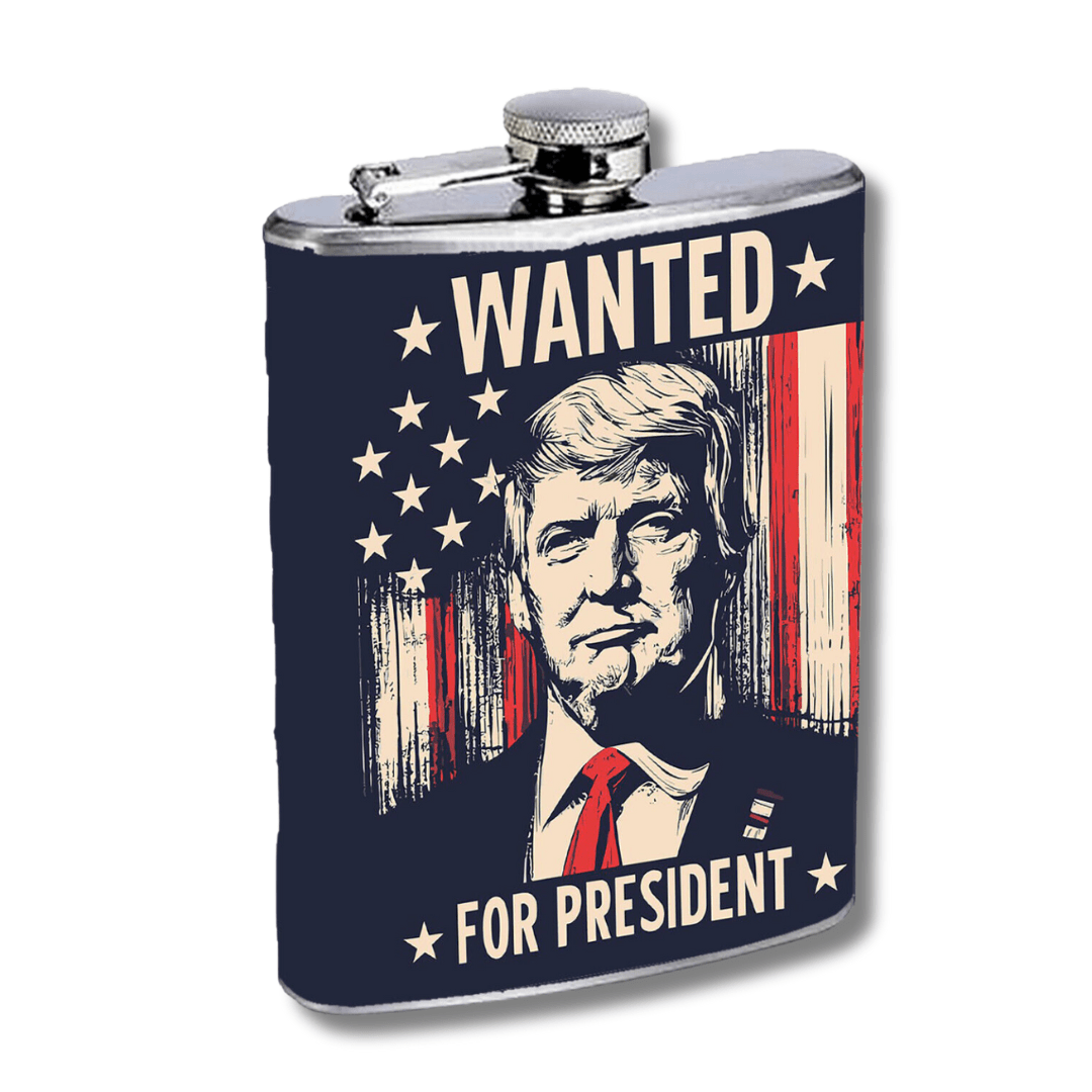 Trump Wanted for President Flask - PatriotDepot.com