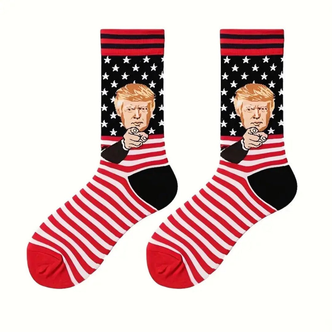 Trump with Stars Patriotic Socks - PatriotDepot.com