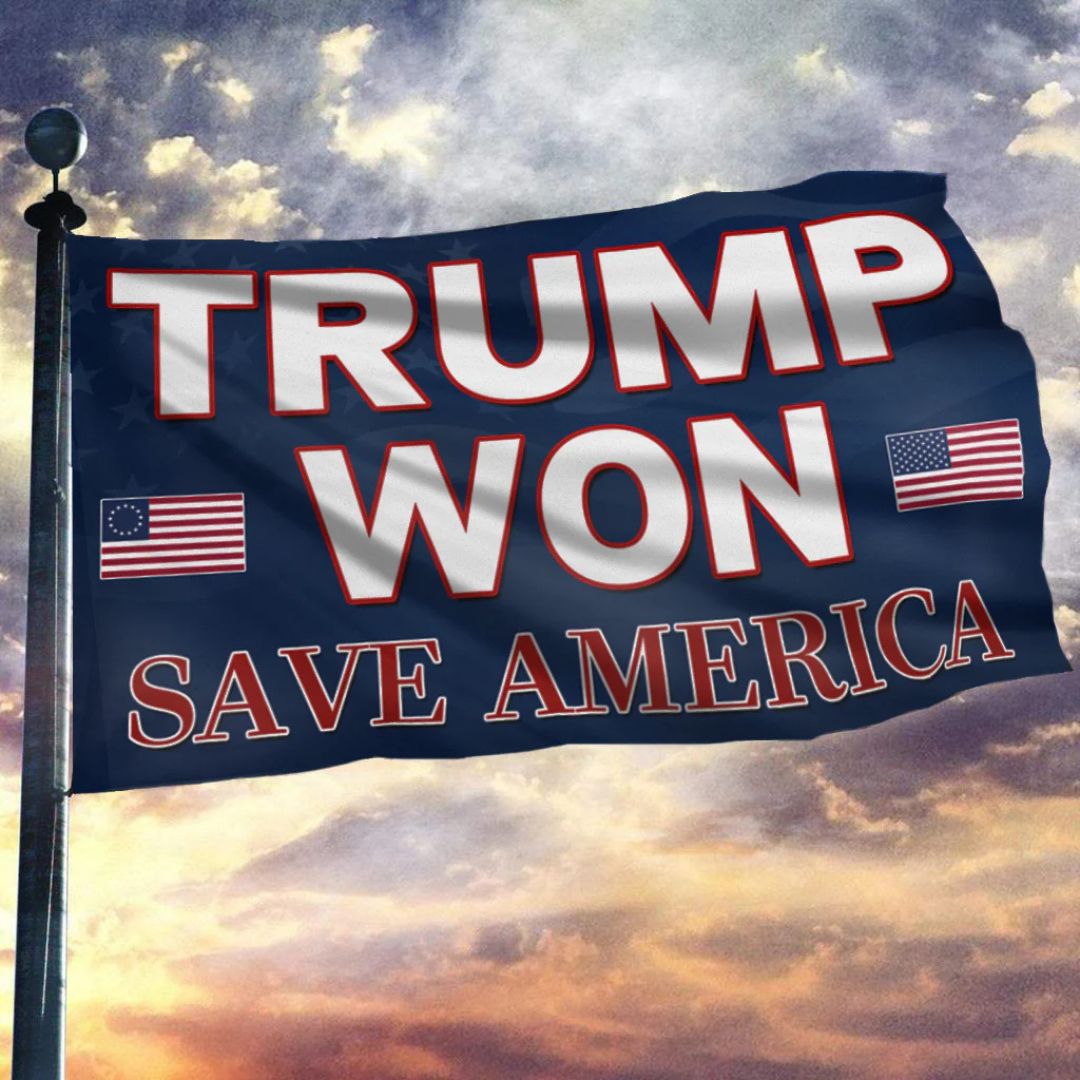 Trump Won 1776 - USA Save America Flag - PatriotDepot.com