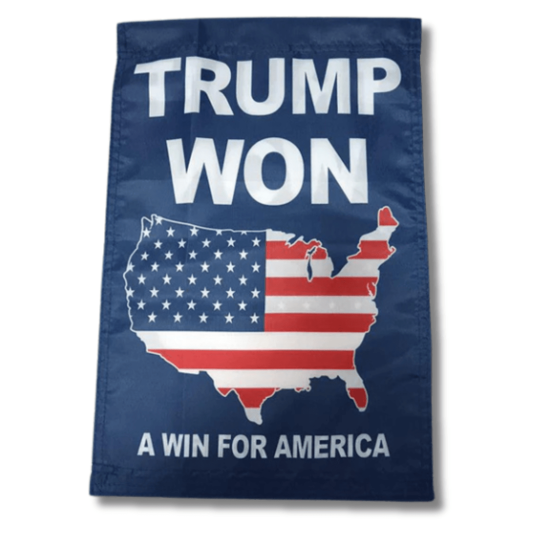Trump Won "A Win for America" Garden Flag (Double Sided) - PatriotDepot.com