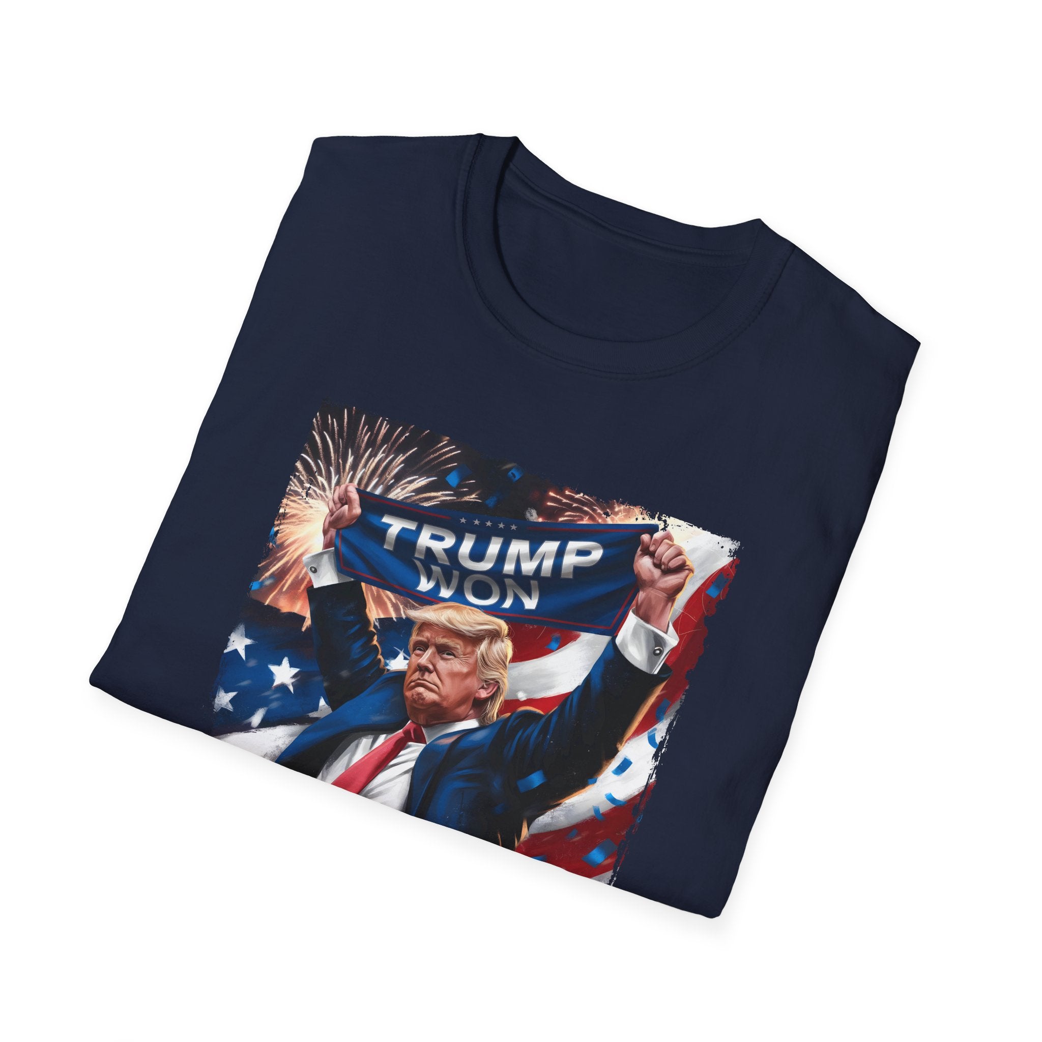 Trump Won Patriotic Celebration T-Shirt - PatriotDepot.com