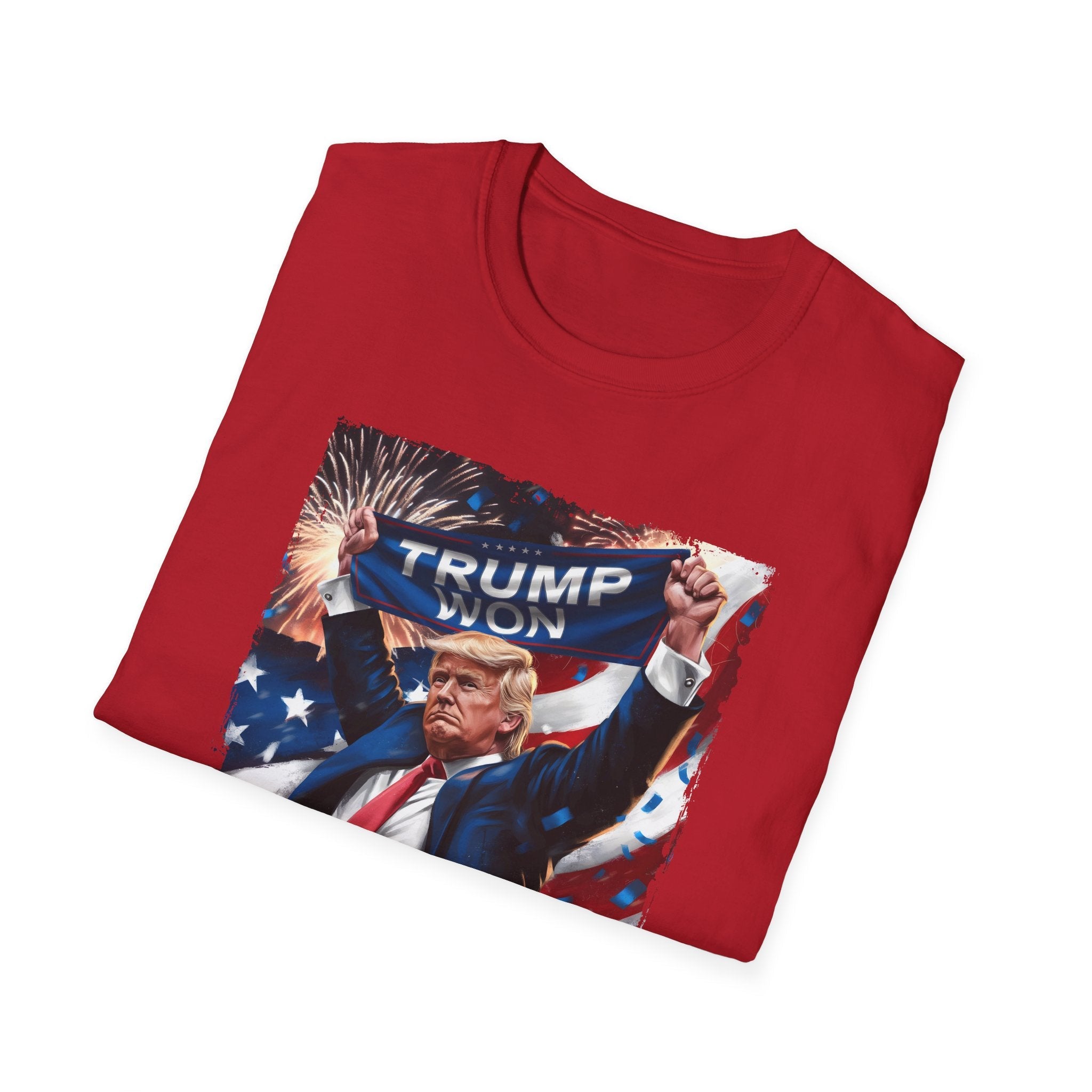 Trump Won Patriotic Celebration T-Shirt - PatriotDepot.com