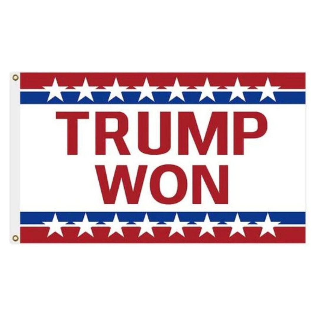 Trump Won (Red, White & Blue) Flag - PatriotDepot.com