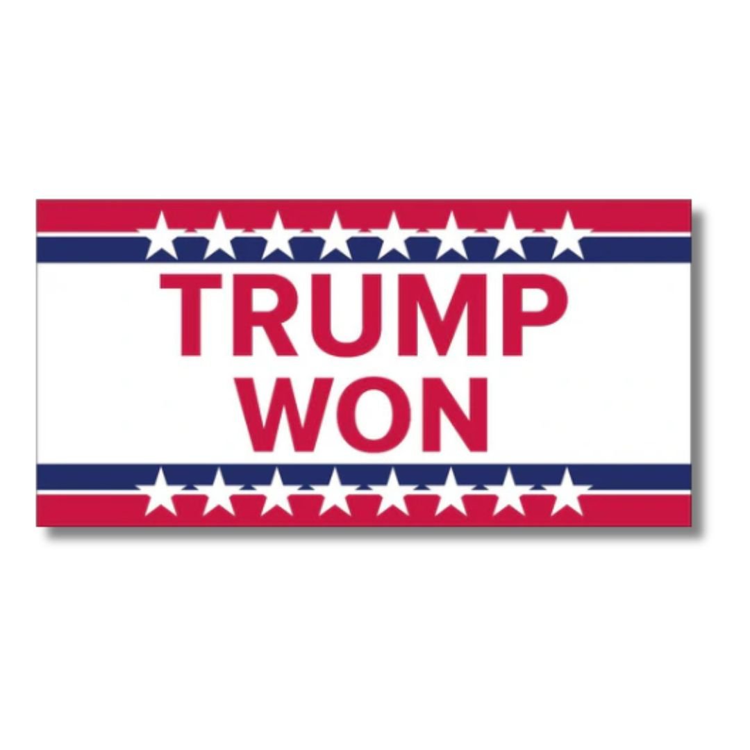 Trump Won Stars and Stripes Bumper Sticker - PatriotDepot.com