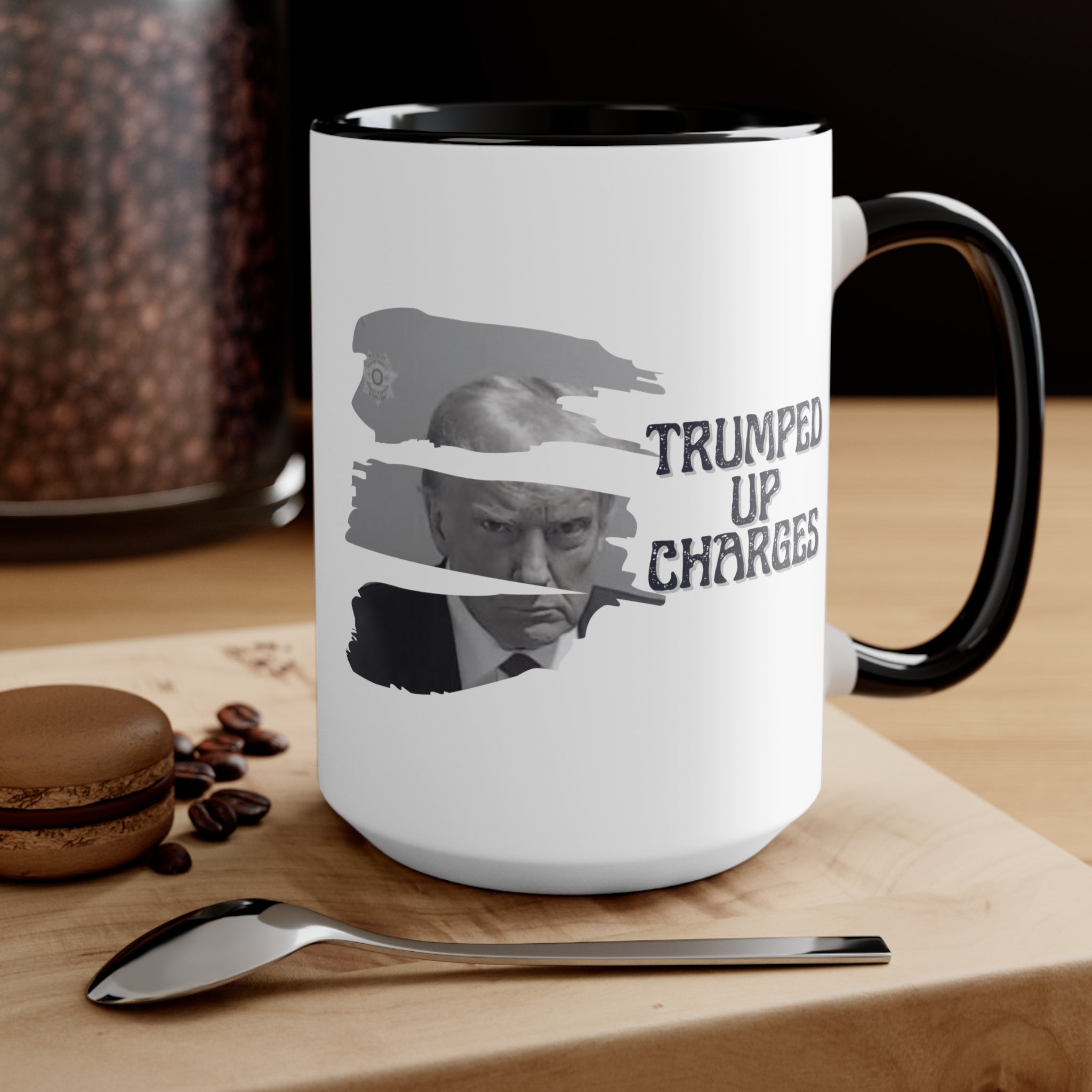 Trumped Up Charges Mugshot Mug (3 Colors, 2 Sizes) - PatriotDepot.com