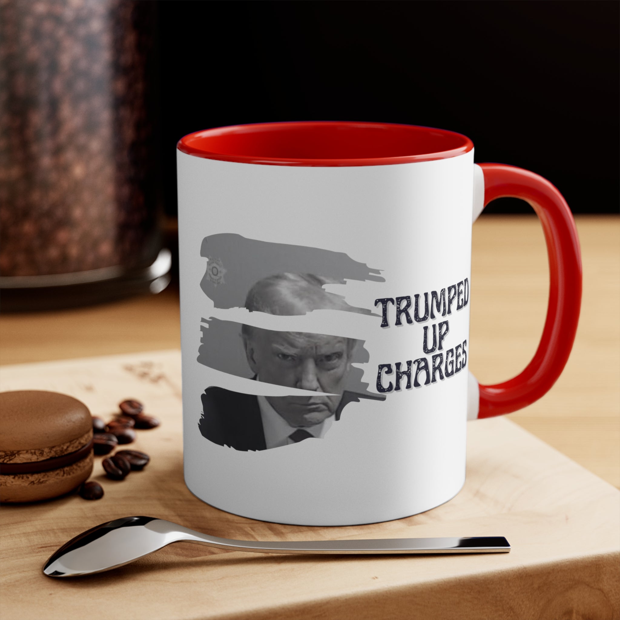 Trumped Up Charges Mugshot Mug (3 Colors, 2 Sizes) - PatriotDepot.com