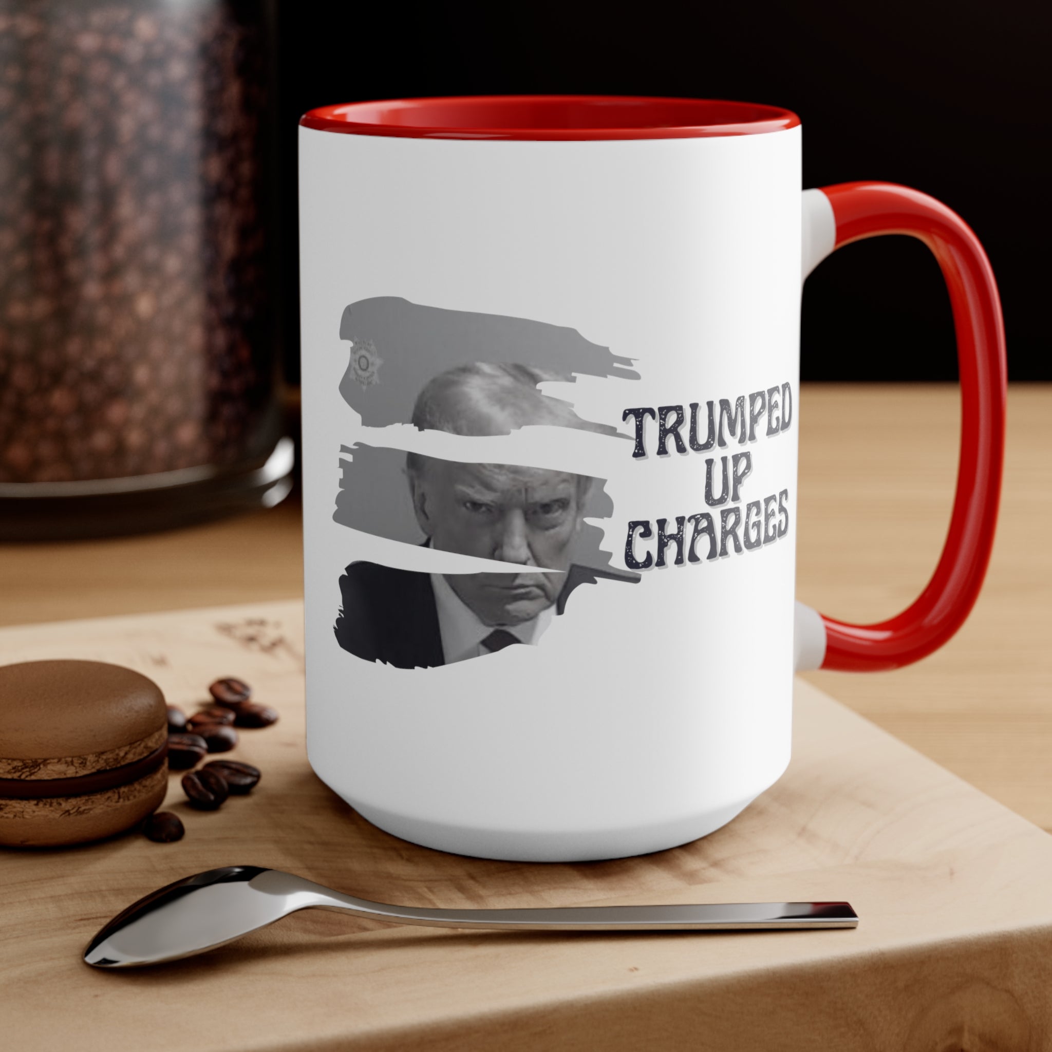 Trumped Up Charges Mugshot Mug (3 Colors, 2 Sizes) - PatriotDepot.com
