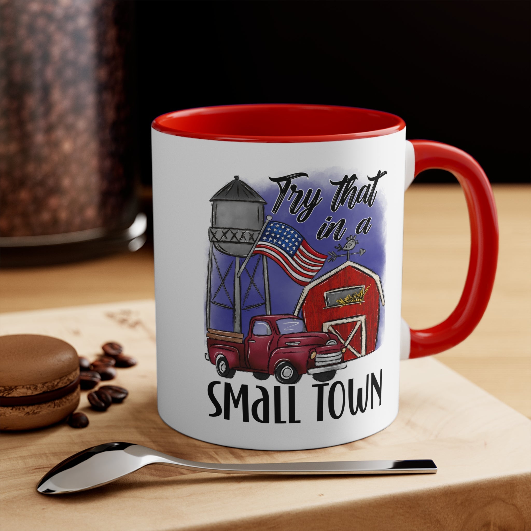 "Try That in a Small Town" (Drawn Design) Mug - PatriotDepot.com