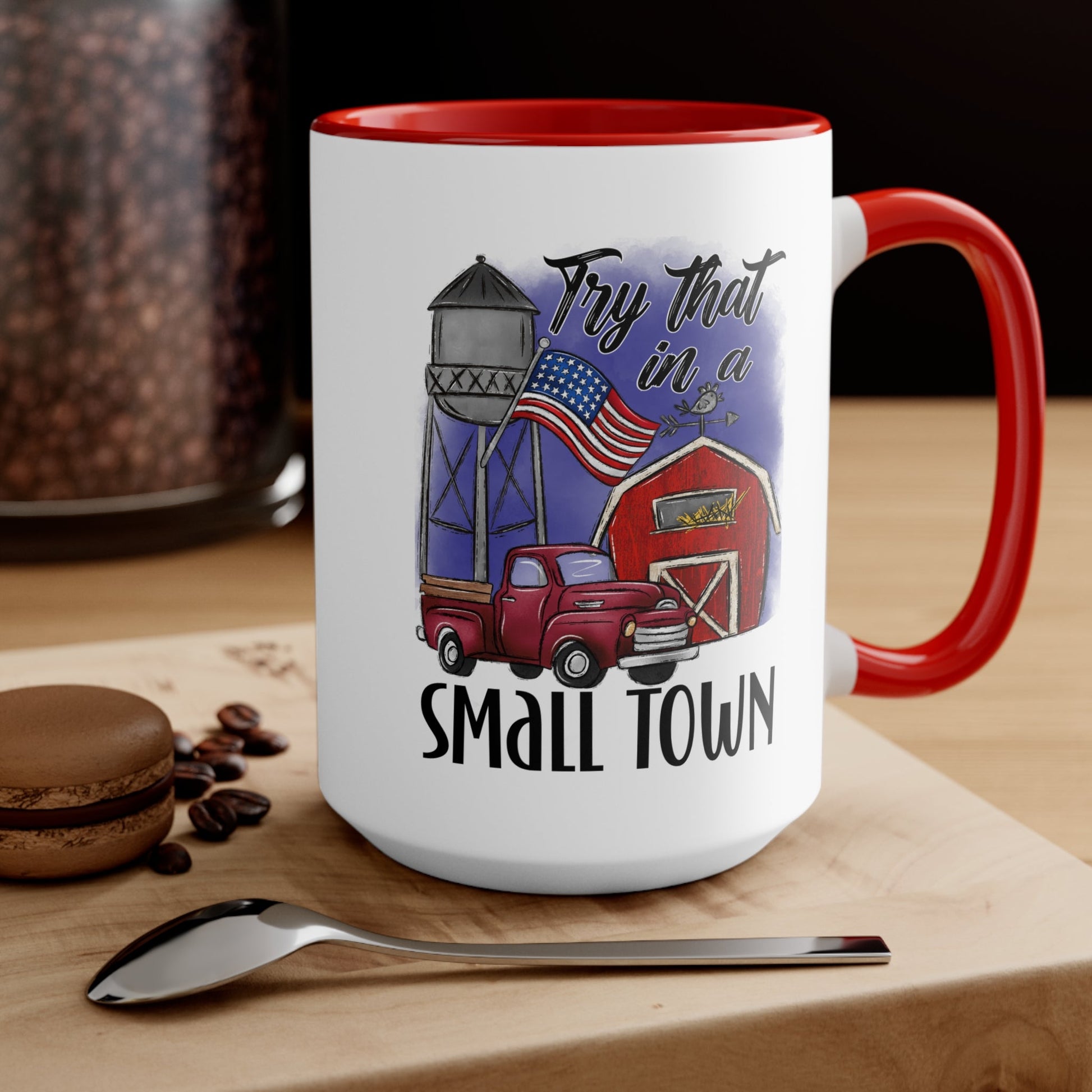 "Try That in a Small Town" (Drawn Design) Mug - PatriotDepot.com