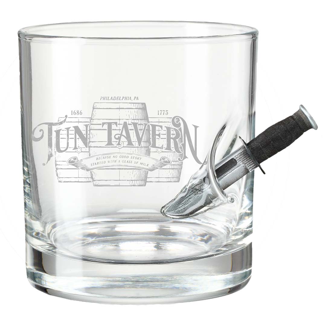 Tun Tavern Combat Knife Whiskey Glass | USA Made - PatriotDepot.com