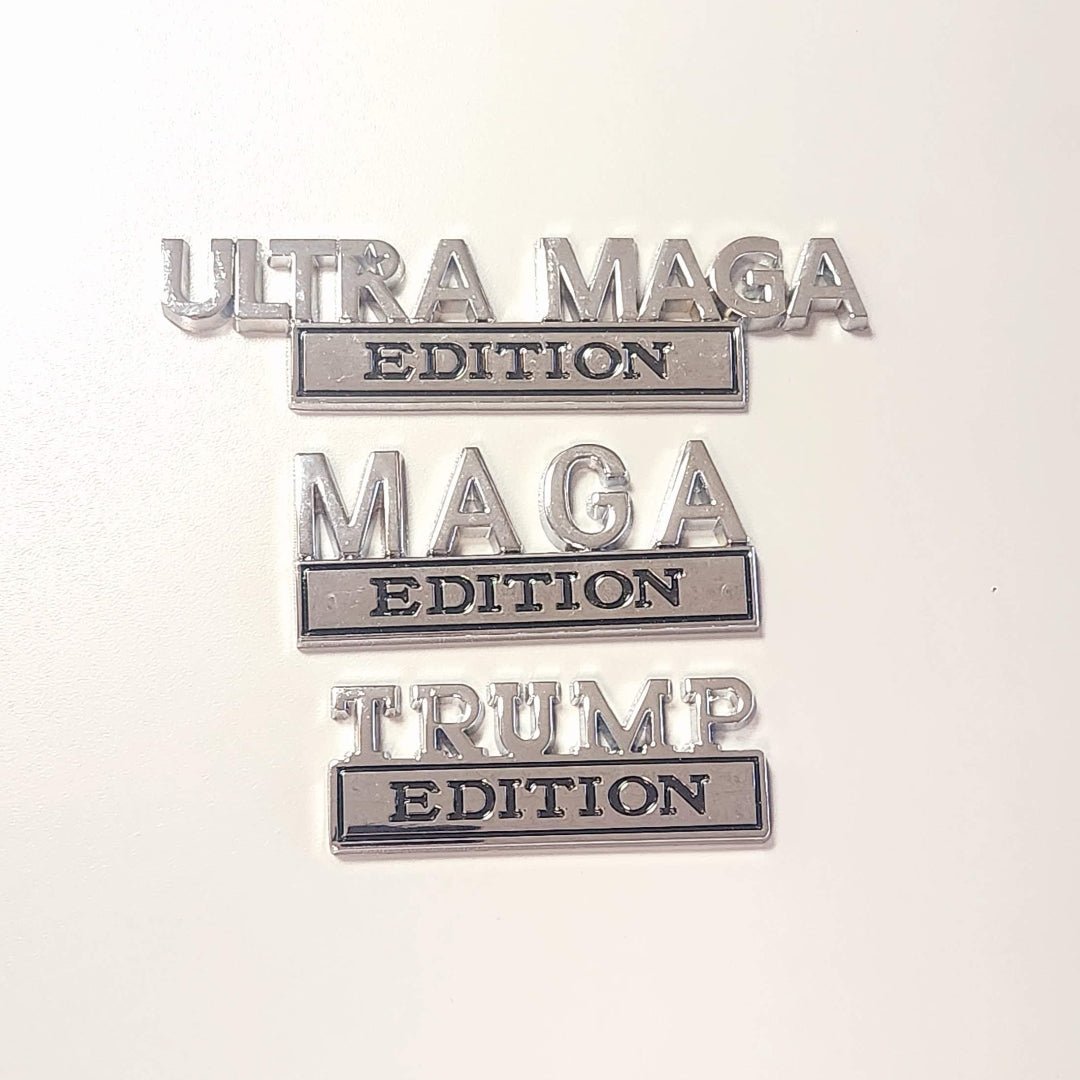 Ultra MAGA, MAGA, Trump Edition Auto Emblems (3 Pack) - PatriotDepot.com