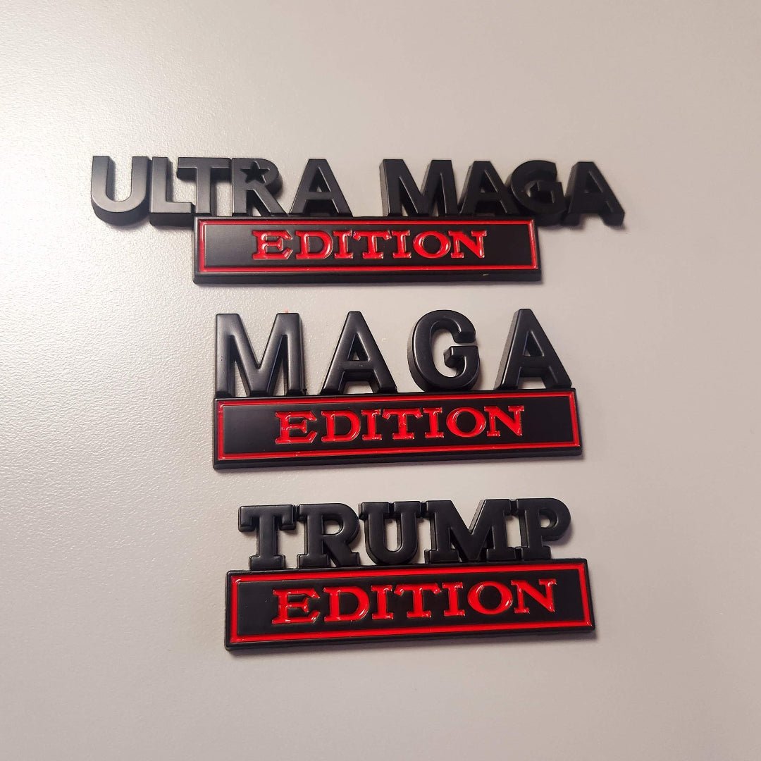 Ultra MAGA, MAGA, Trump Edition Auto Emblems (3 Pack) - PatriotDepot.com