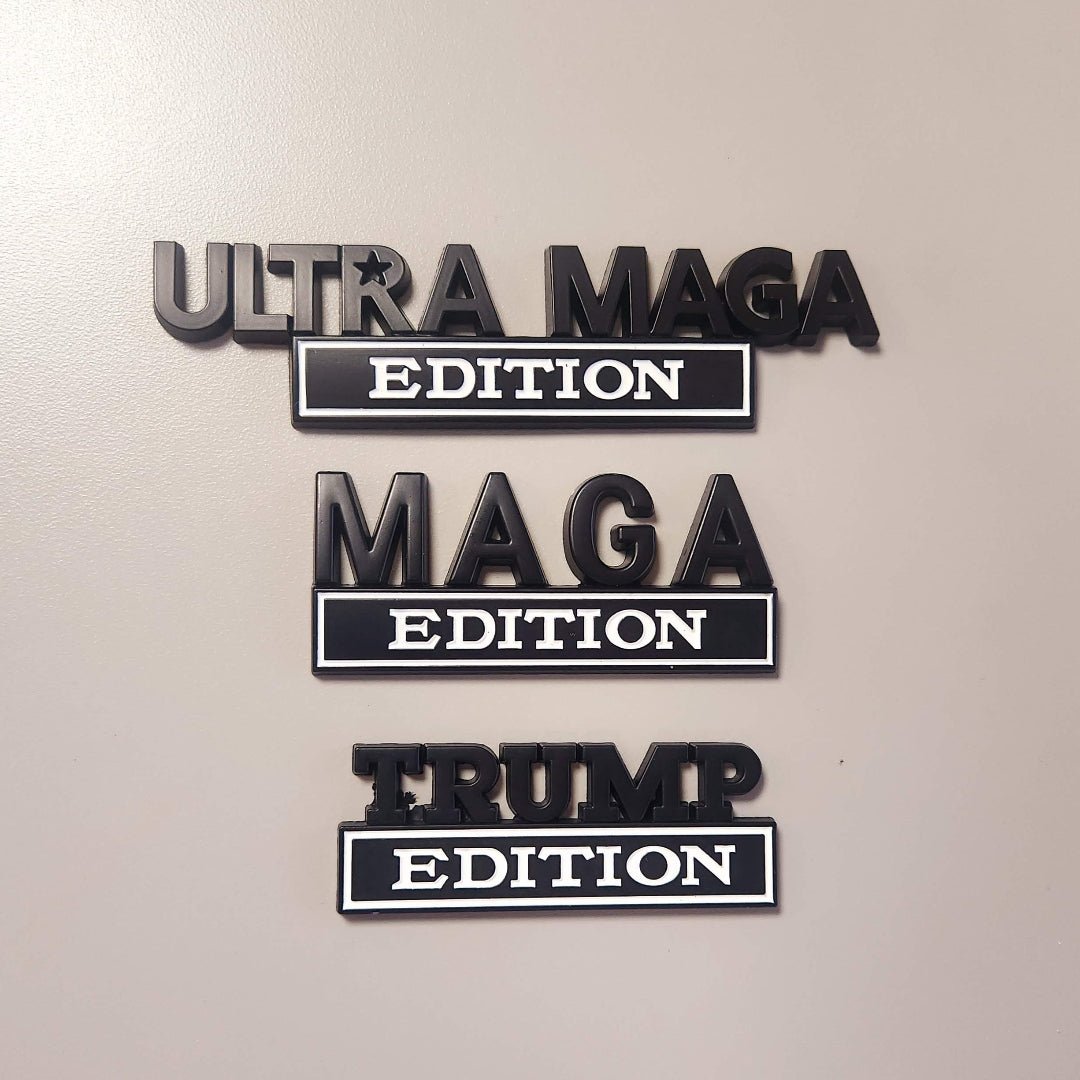 Ultra MAGA, MAGA, Trump Edition Auto Emblems (3 Pack) - PatriotDepot.com