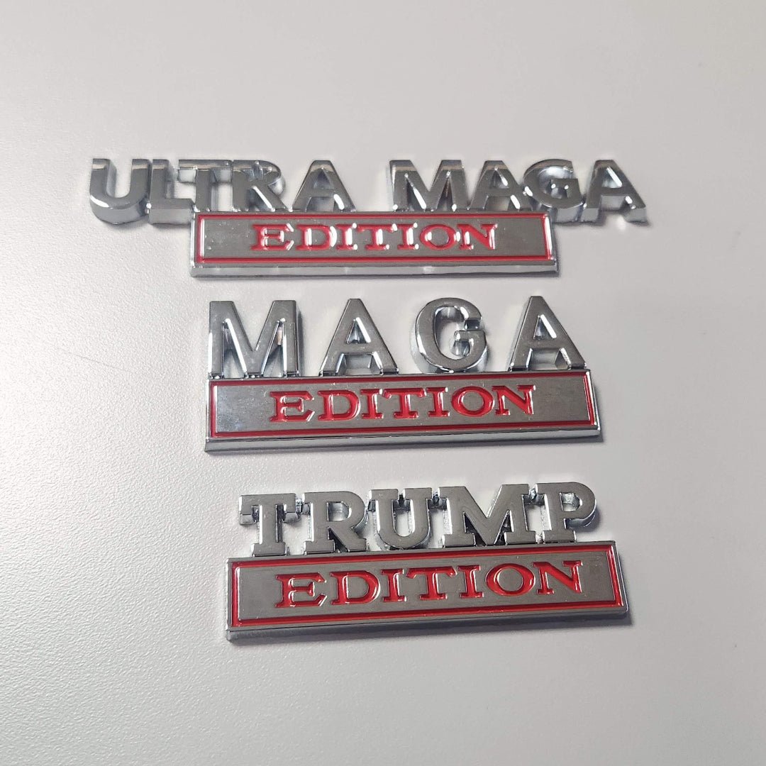 Ultra MAGA, MAGA, Trump Edition Auto Emblems (3 Pack) - PatriotDepot.com