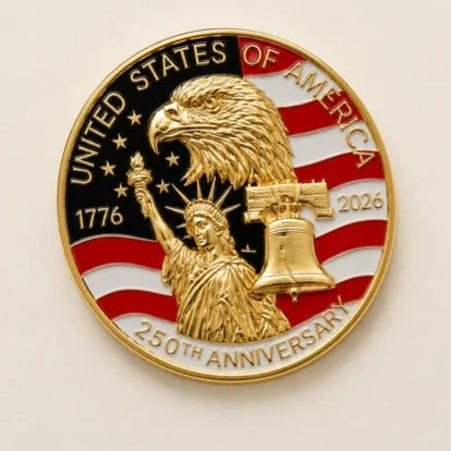 United States of America 250th Anniversary Commemorative Lapel Pin | Eagle, Liberty & Bell | 1776-2026 - PatriotDepot.com