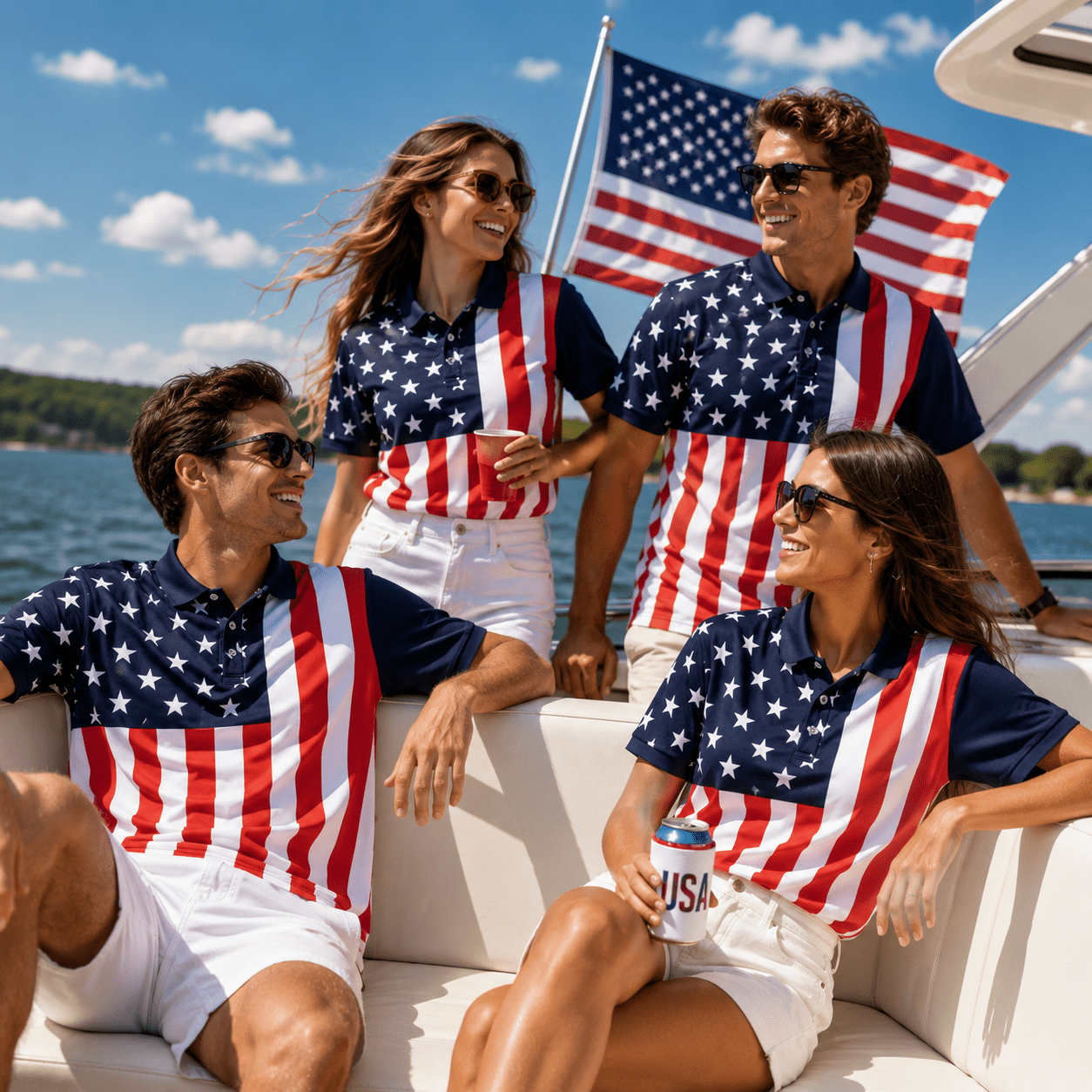 United States of America Patriotic Polo Shirt – 250th Anniversary Edition | S–4XL - PatriotDepot.com