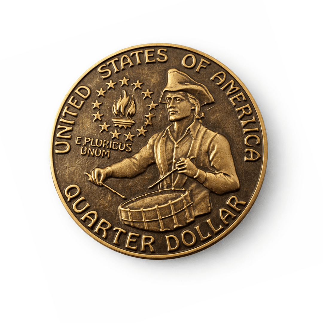 United States of America Quarter Dollar 1776 Commemorative Lapel Pin - PatriotDepot.com