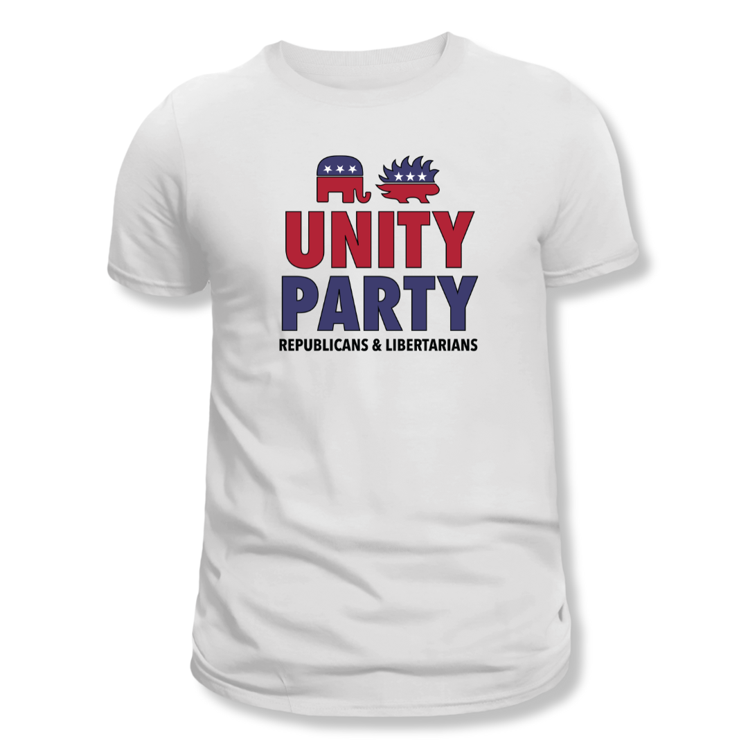 Unity Party: Republicans & Libertarians T-Shirt - PatriotDepot.com