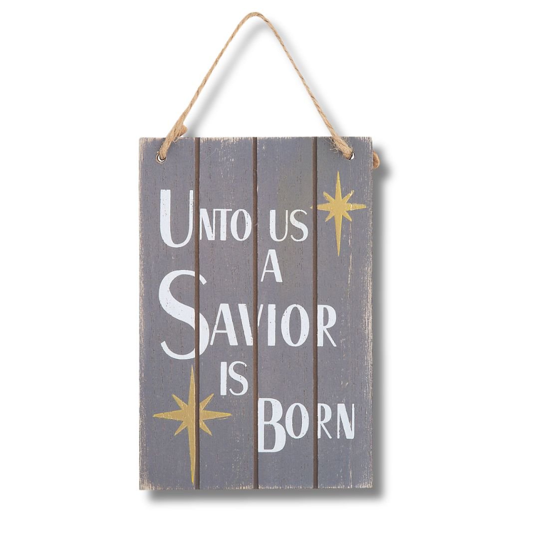 Unto Us A Savior Is Born Wooden Ornament - PatriotDepot.com