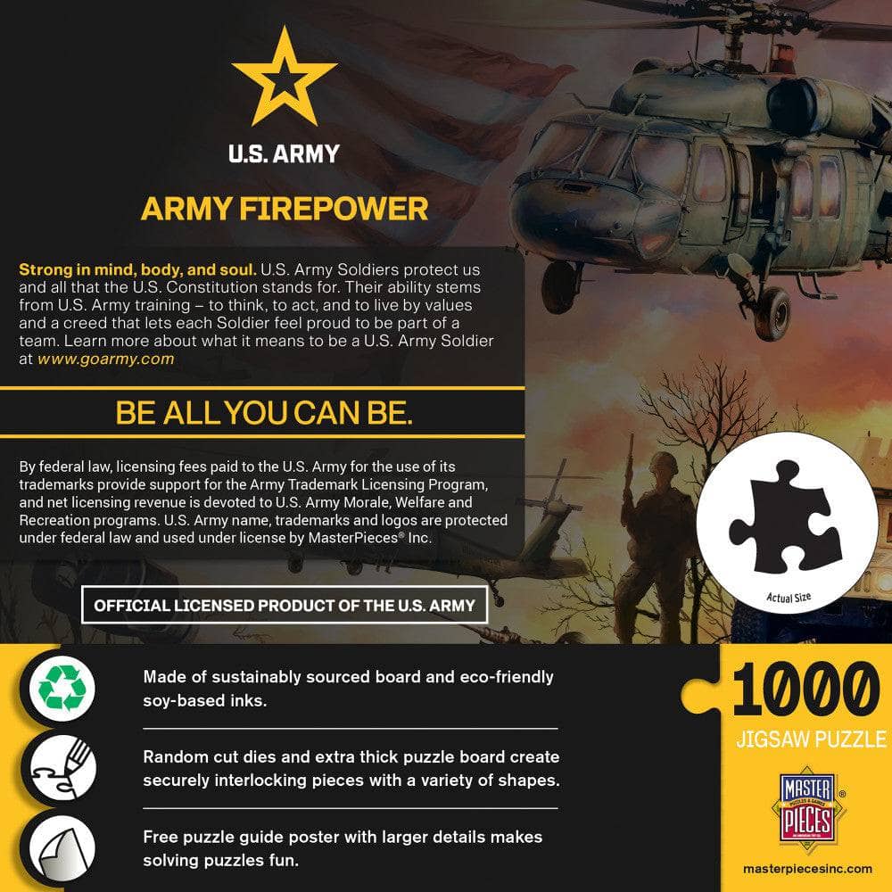 U.S. Army - Army Firepower 1000 Piece Jigsaw Puzzle - PatriotDepot.com