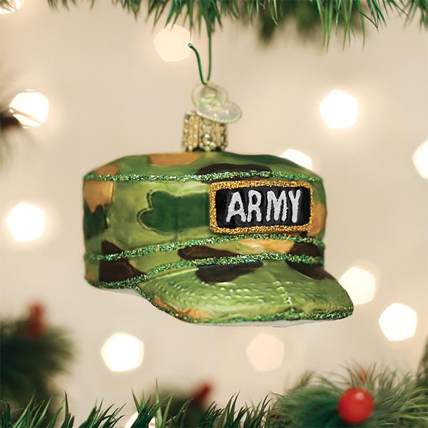 U.S. Army Cap Glass Ornament - PatriotDepot.com