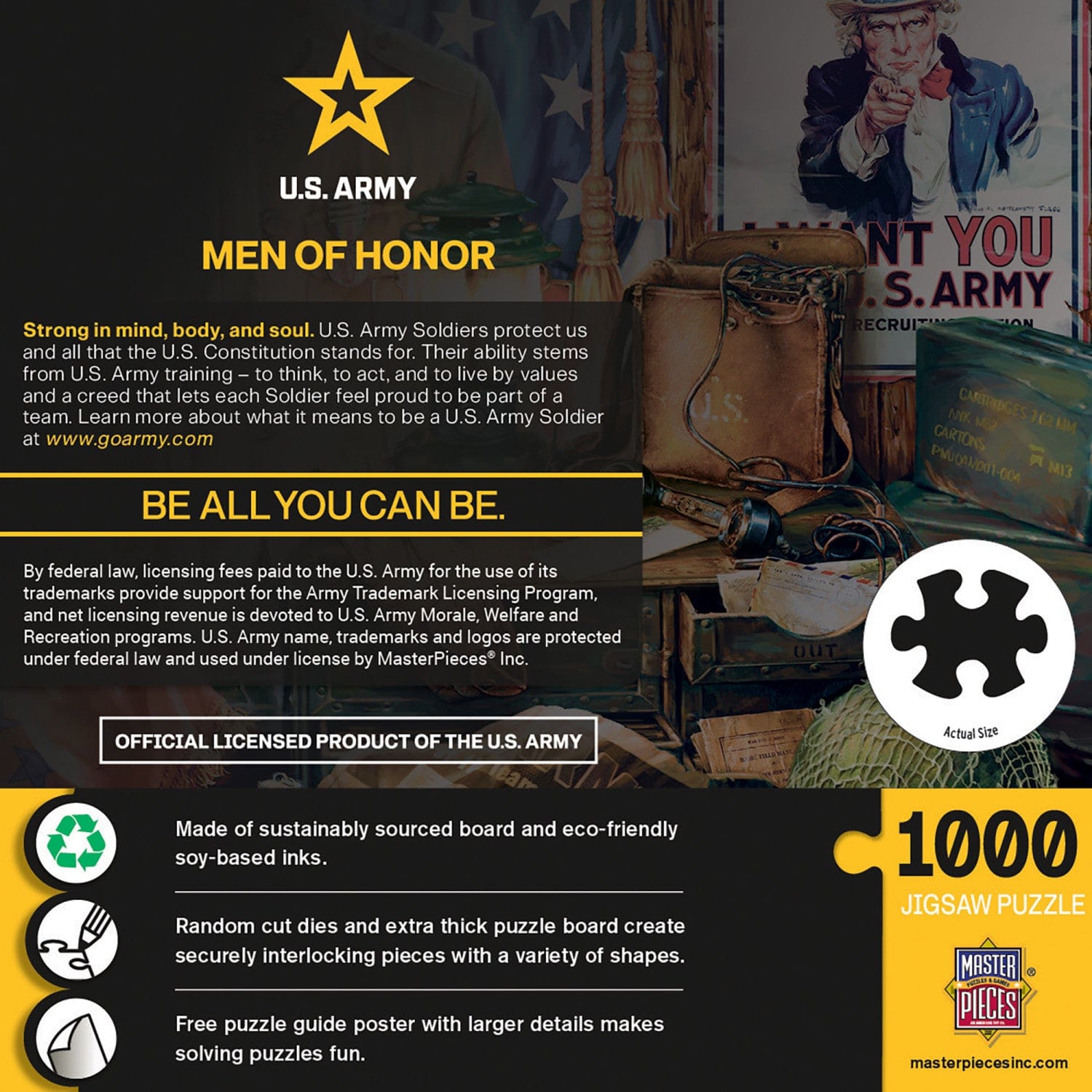 U.S. Army - Men of Honor 1000 Piece Jigsaw Puzzle - PatriotDepot.com