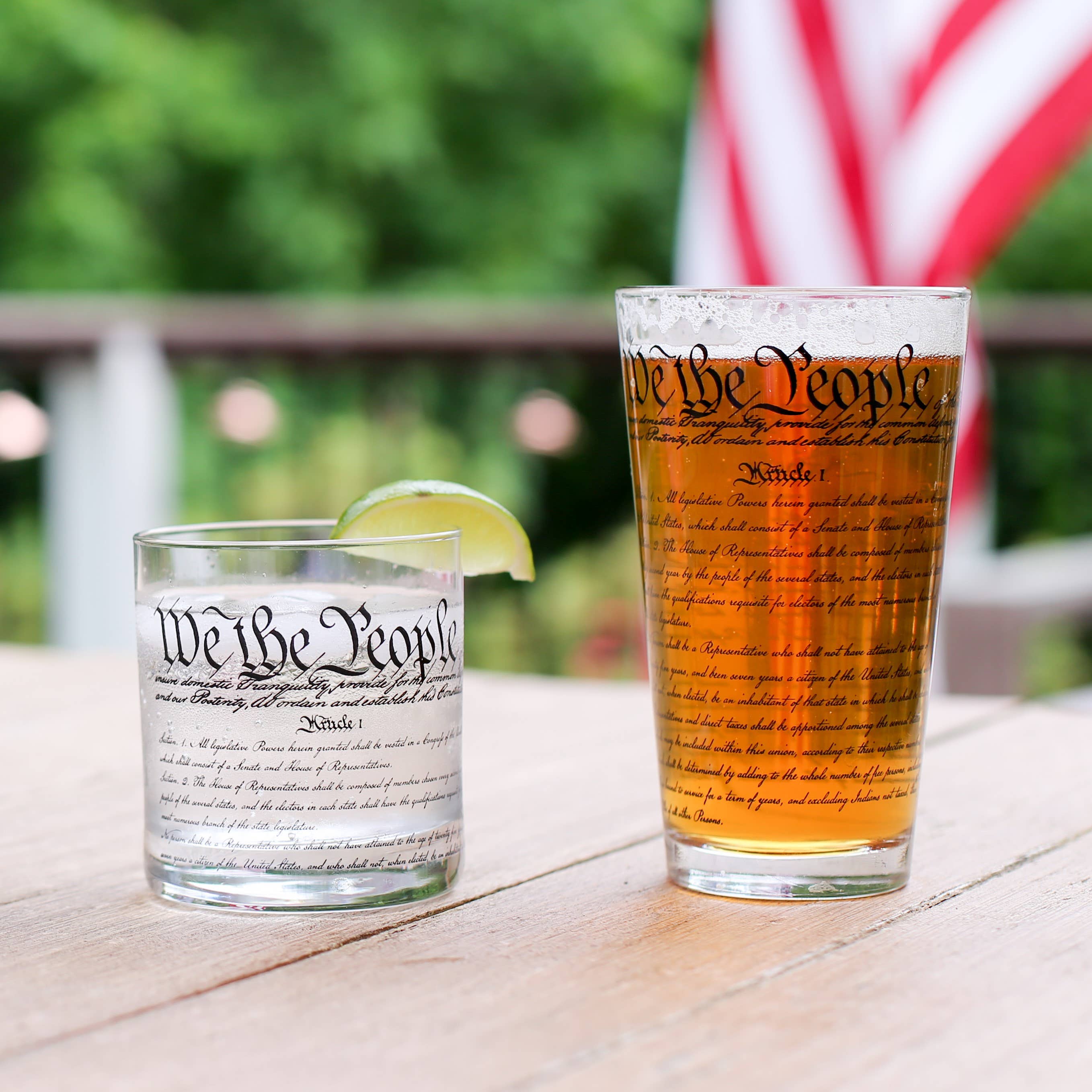 U.S. Constitution Pint Glass | 16 oz American Heritage Glassware | Patriotic Gift - PatriotDepot.com