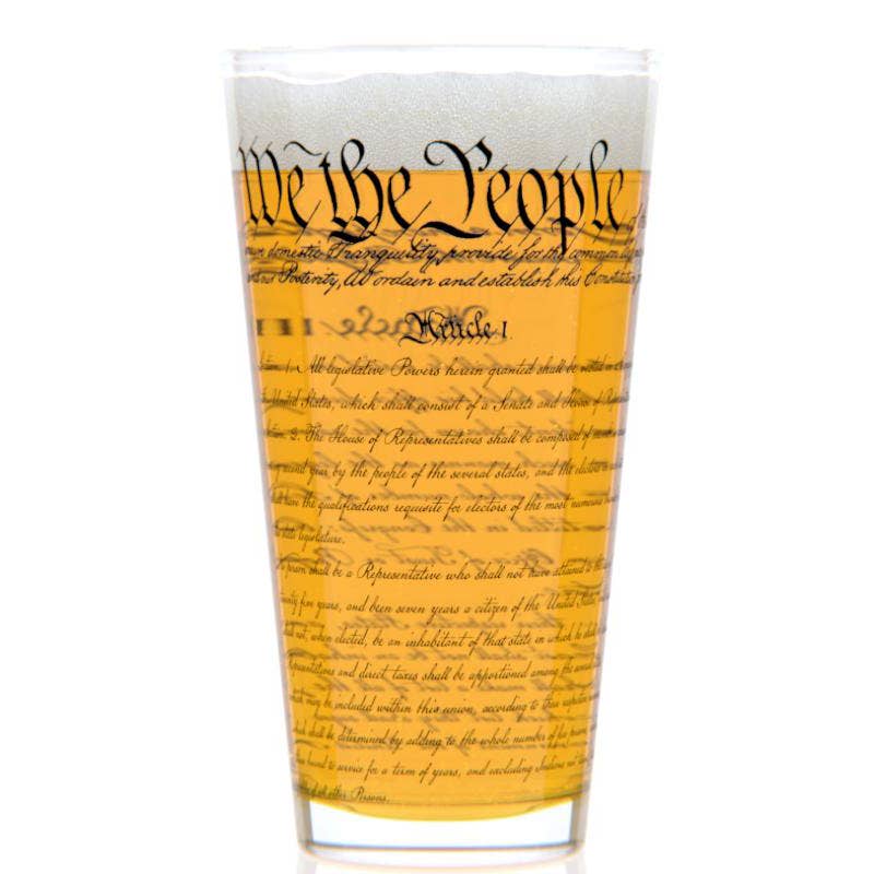 U.S. Constitution Pint Glass | 16 oz American Heritage Glassware | Patriotic Gift - PatriotDepot.com