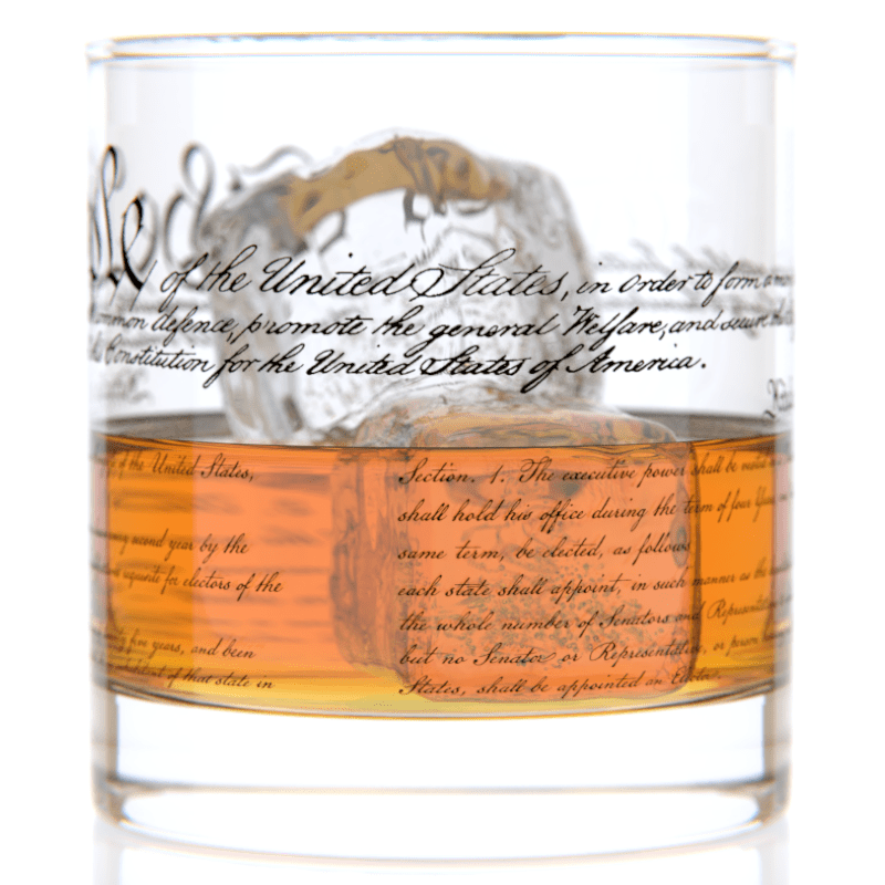 U.S. Constitution Whiskey Rocks Glass | 11 oz American Heritage Glassware | Patriotic Gift - PatriotDepot.com