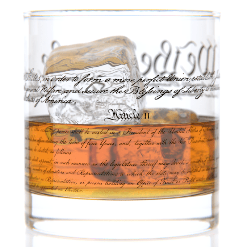 U.S. Constitution Whiskey Rocks Glass | 11 oz American Heritage Glassware | Patriotic Gift - PatriotDepot.com