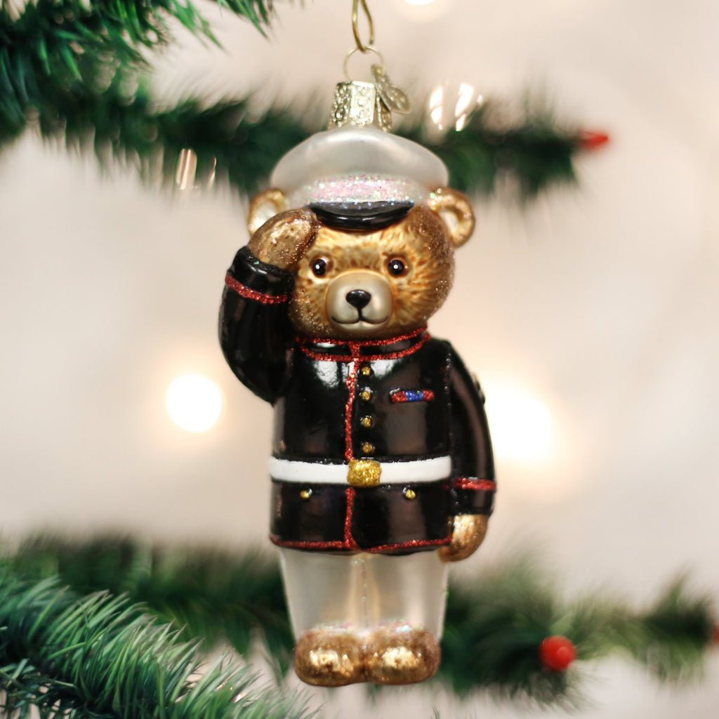 U.S. Marine Uniform Bear Ornament - PatriotDepot.com