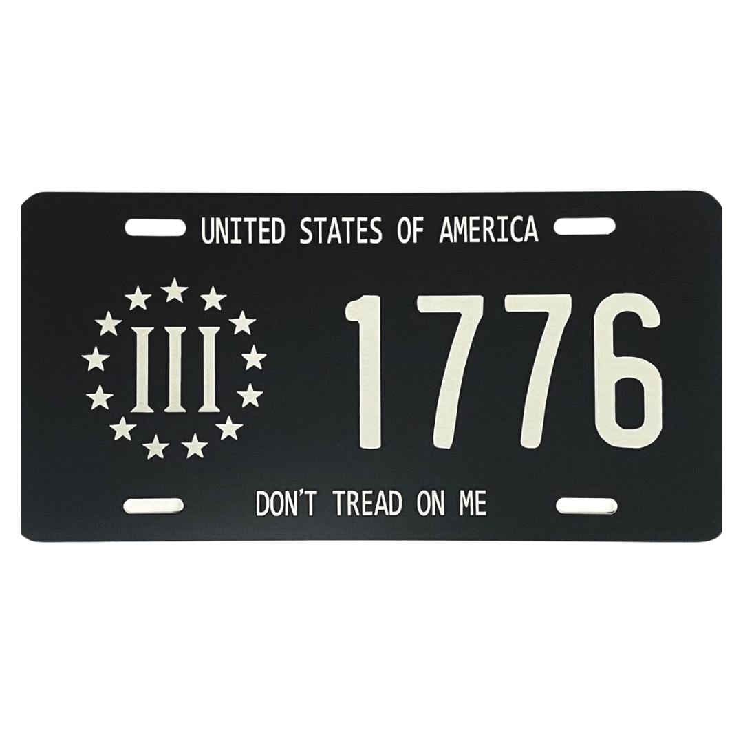USA 1776 Don't Tread on Me Embossed License Plate - PatriotDepot.com