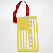 USA 1776 Flag Ornament (Soft Matte Gold Plating) - PatriotDepot.com