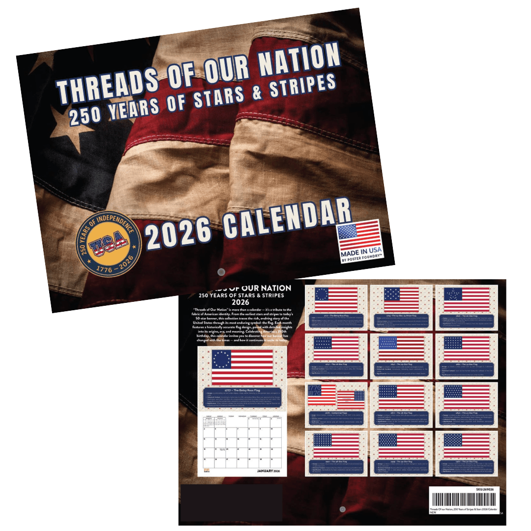 USA 250th Anniversary 1776 “Thread of a Nation” 2026 Wall Calendar - PatriotDepot.com