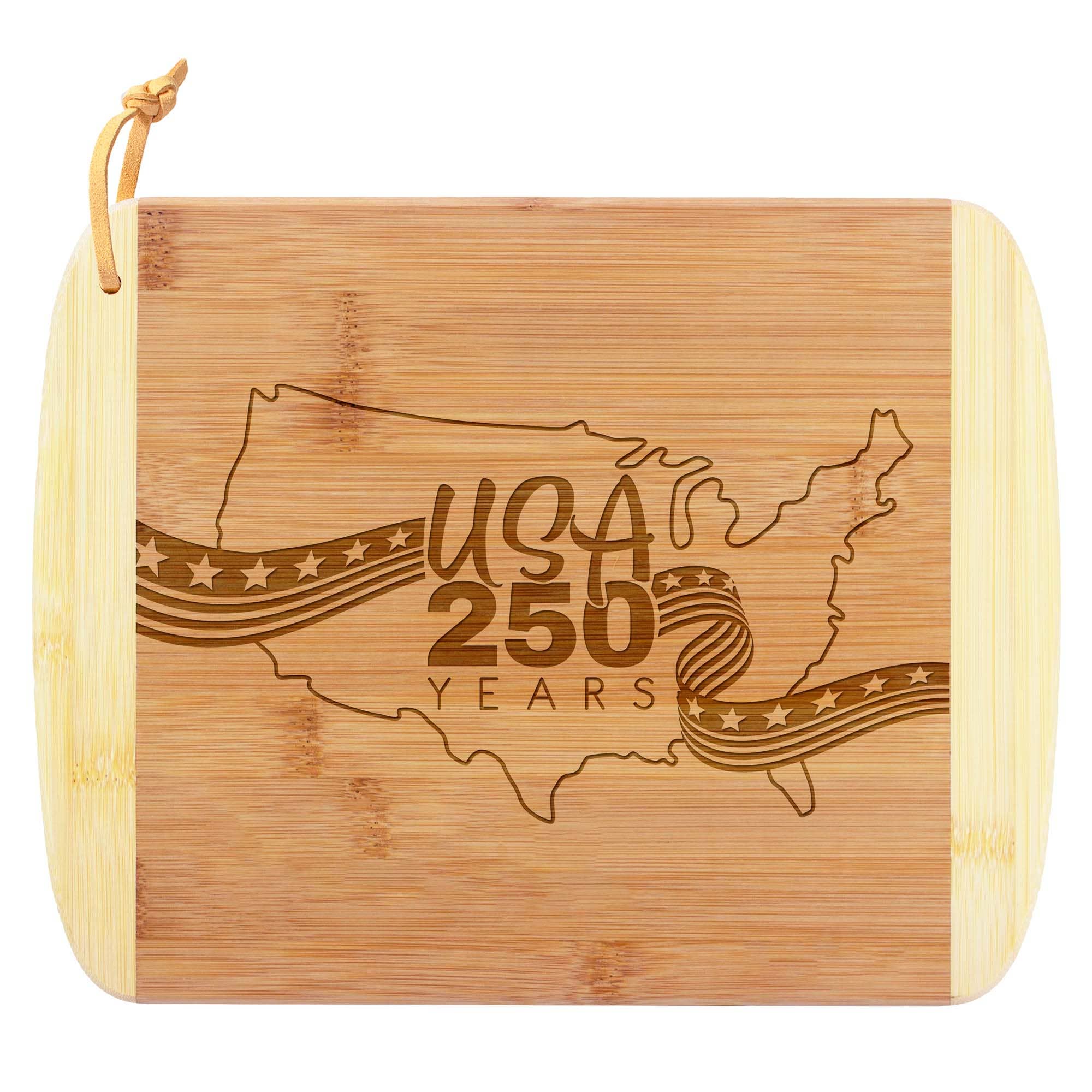 USA 250th Anniversary Custom Laser - Engraved Cutting Board, 11" x 8 - 1/2" - PatriotDepot.com
