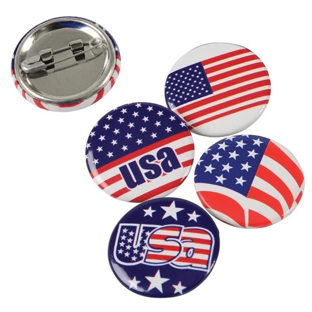 USA Flag Buttons (4 Pack) - PatriotDepot.com