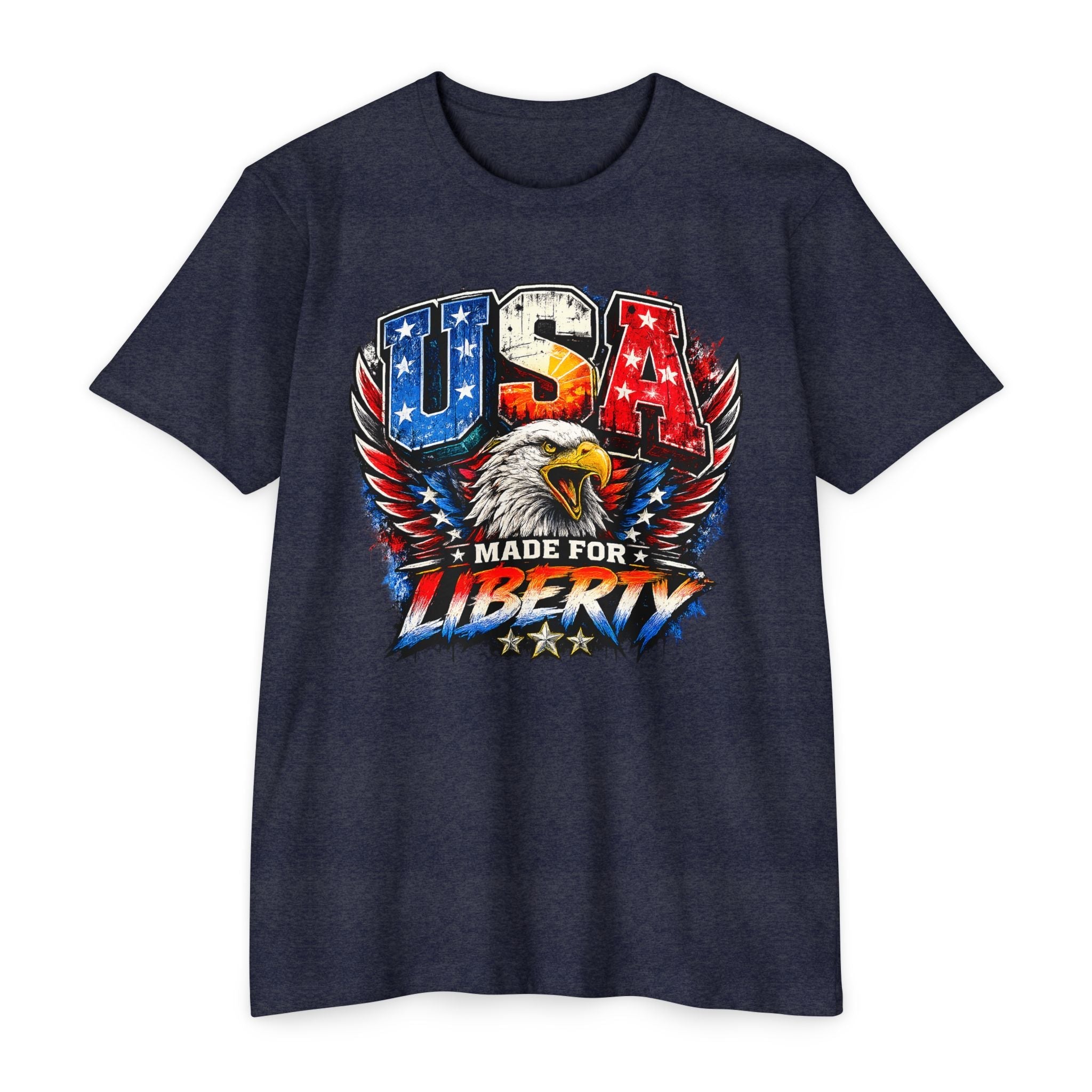 USA "Made for Liberty" Patriotic Eagle T-Shirt - PatriotDepot.com