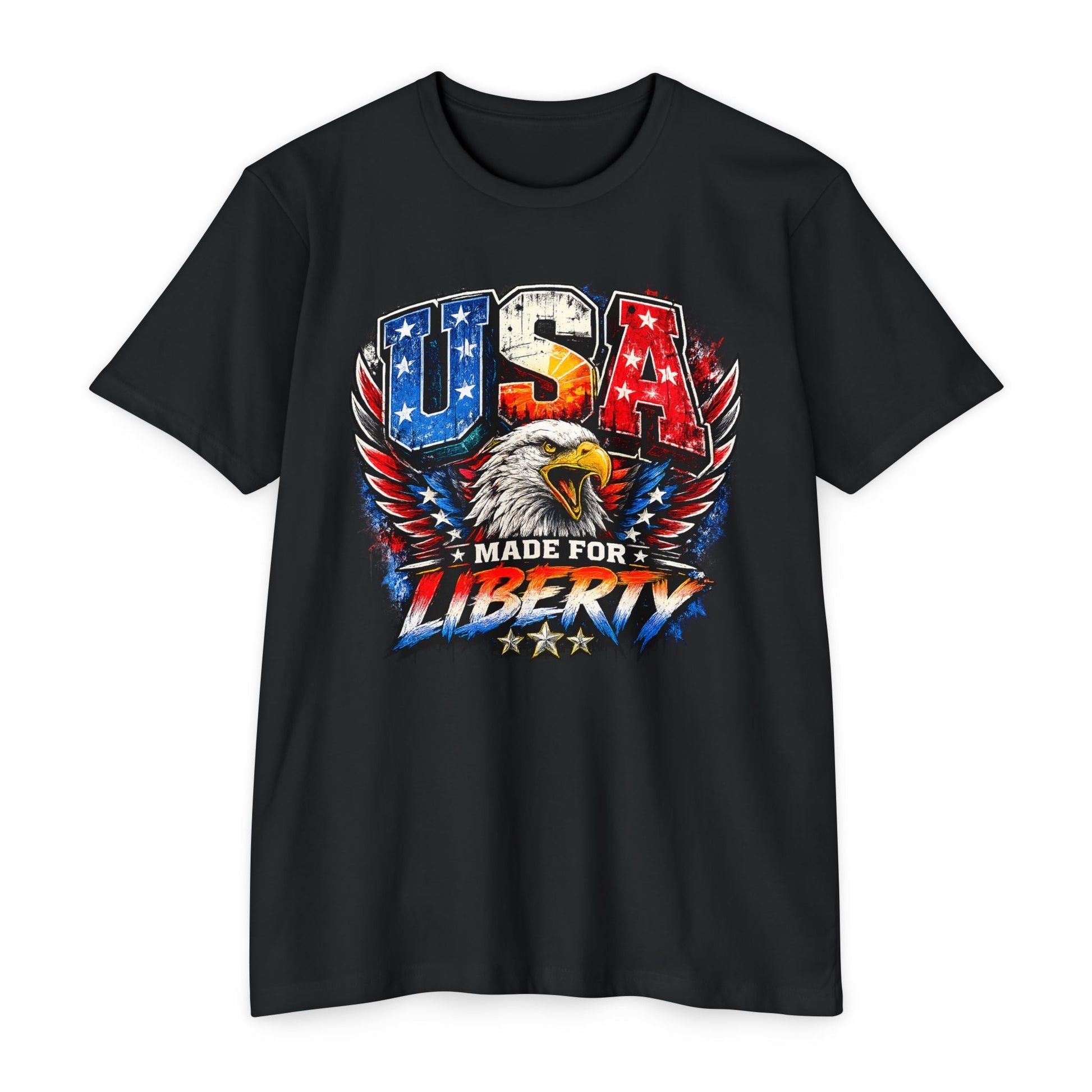 USA "Made for Liberty" Patriotic Eagle T-Shirt - PatriotDepot.com