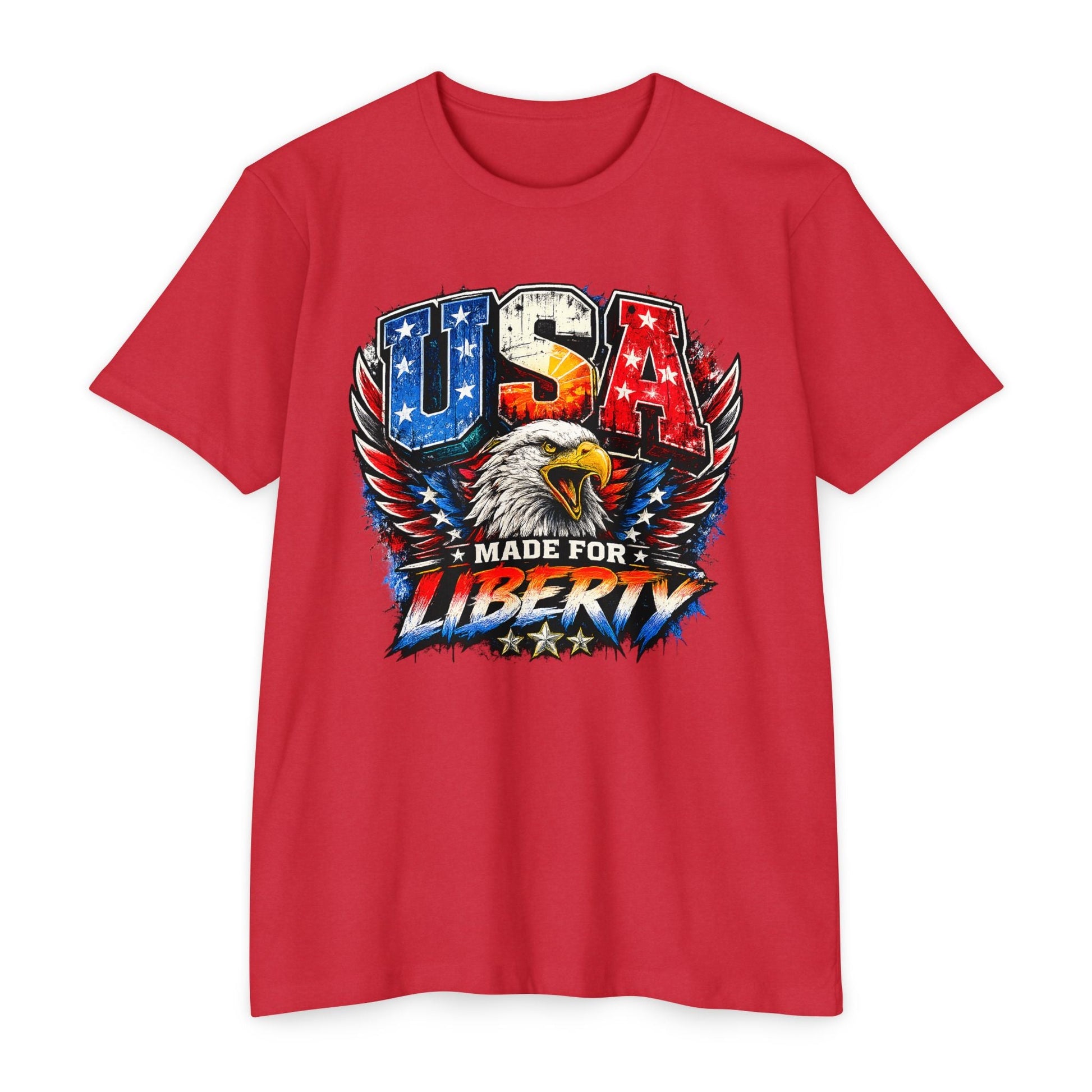 USA "Made for Liberty" Patriotic Eagle T-Shirt - PatriotDepot.com