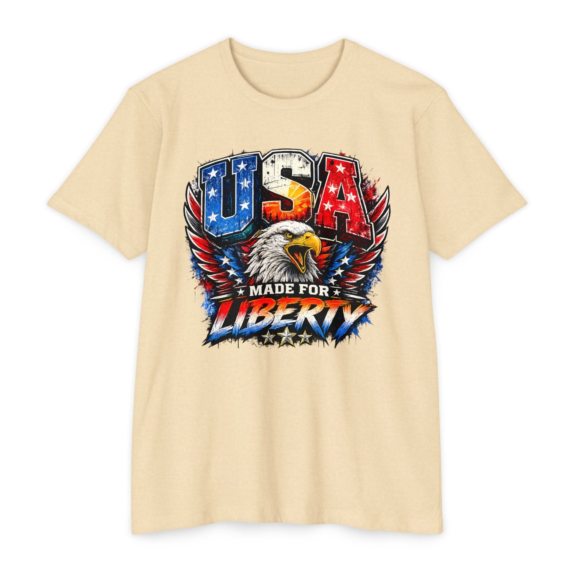 USA "Made for Liberty" Patriotic Eagle T-Shirt - PatriotDepot.com