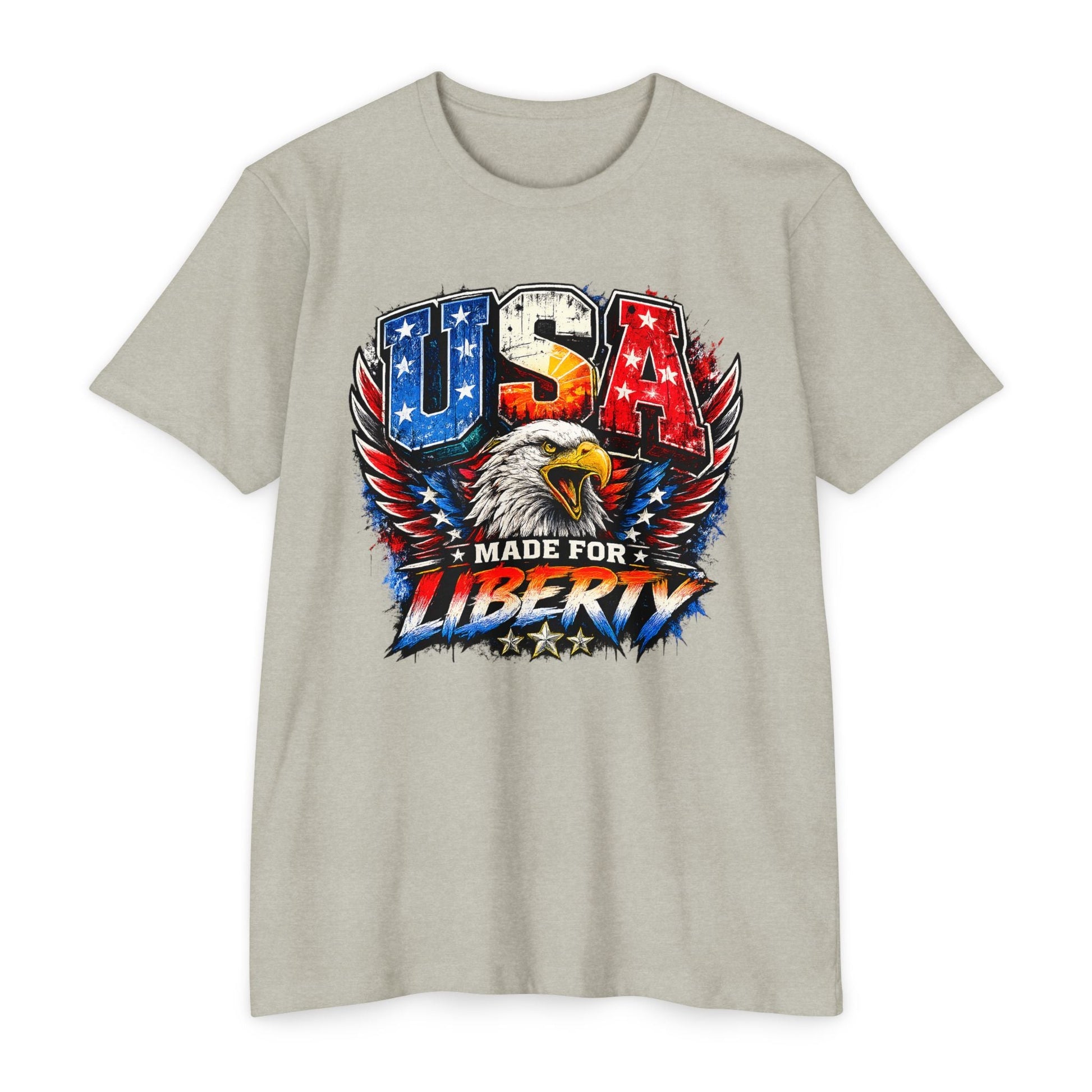 USA "Made for Liberty" Patriotic Eagle T-Shirt - PatriotDepot.com