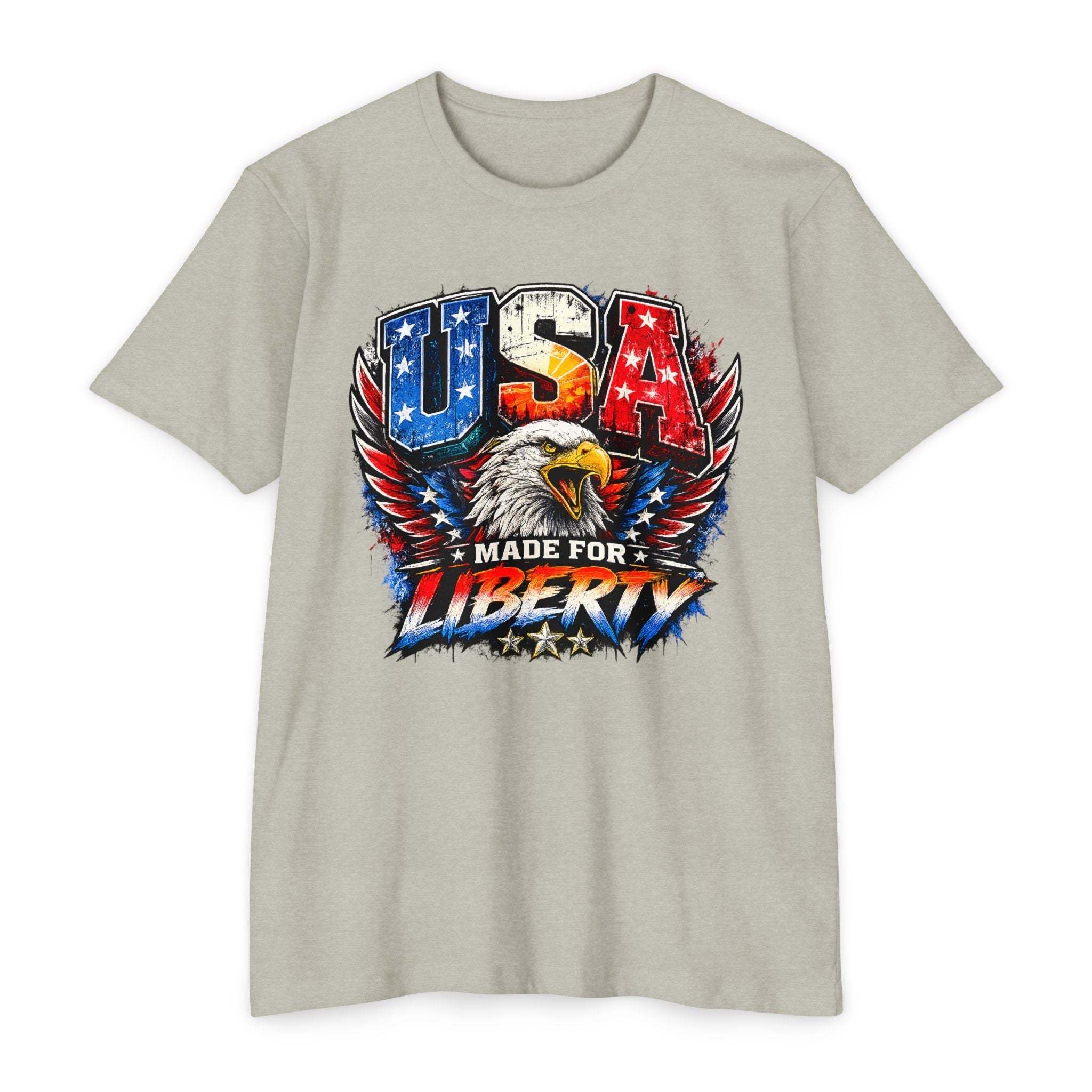USA "Made for Liberty" Patriotic Eagle T-Shirt - PatriotDepot.com