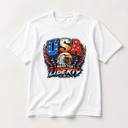 USA "Made for Liberty" Patriotic Eagle T-Shirt - PatriotDepot.com
