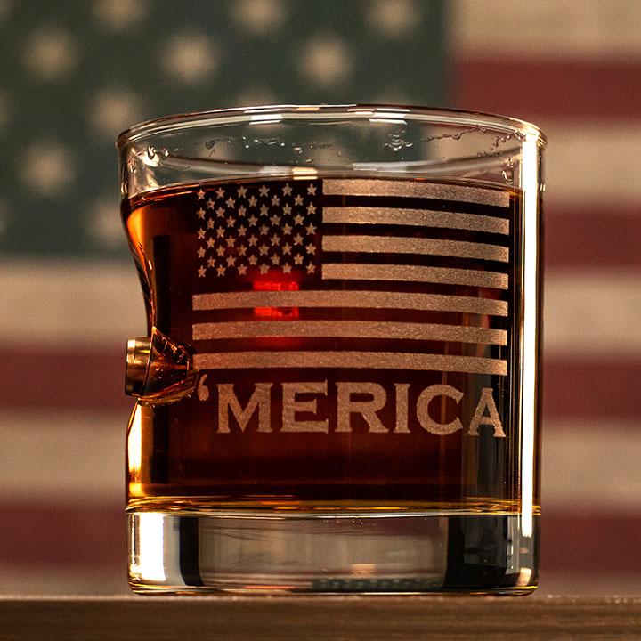 USA 'Merica Rocks Glass (2 Styles) - PatriotDepot.com