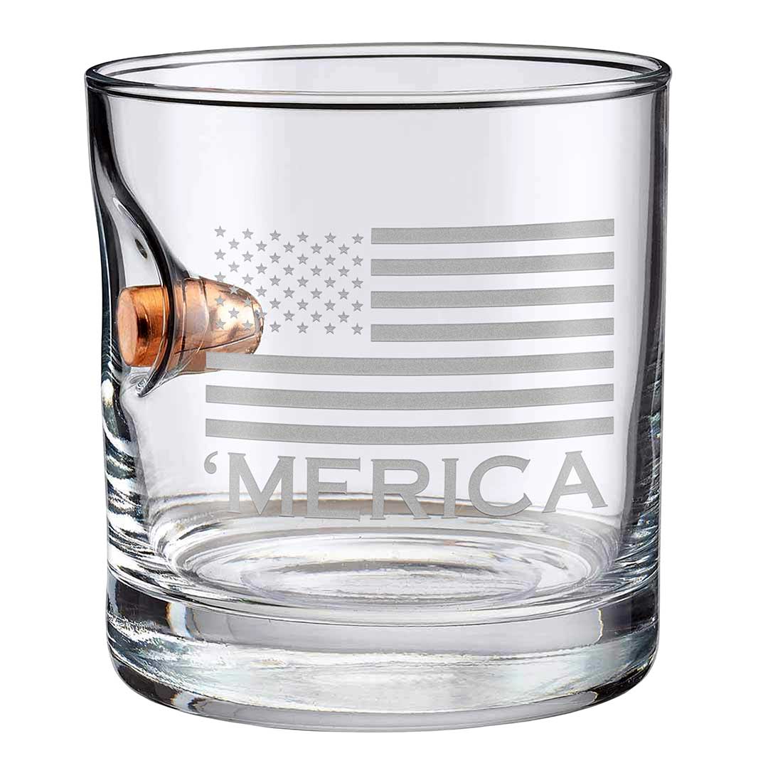 USA 'Merica Rocks Glass (2 Styles) - PatriotDepot.com