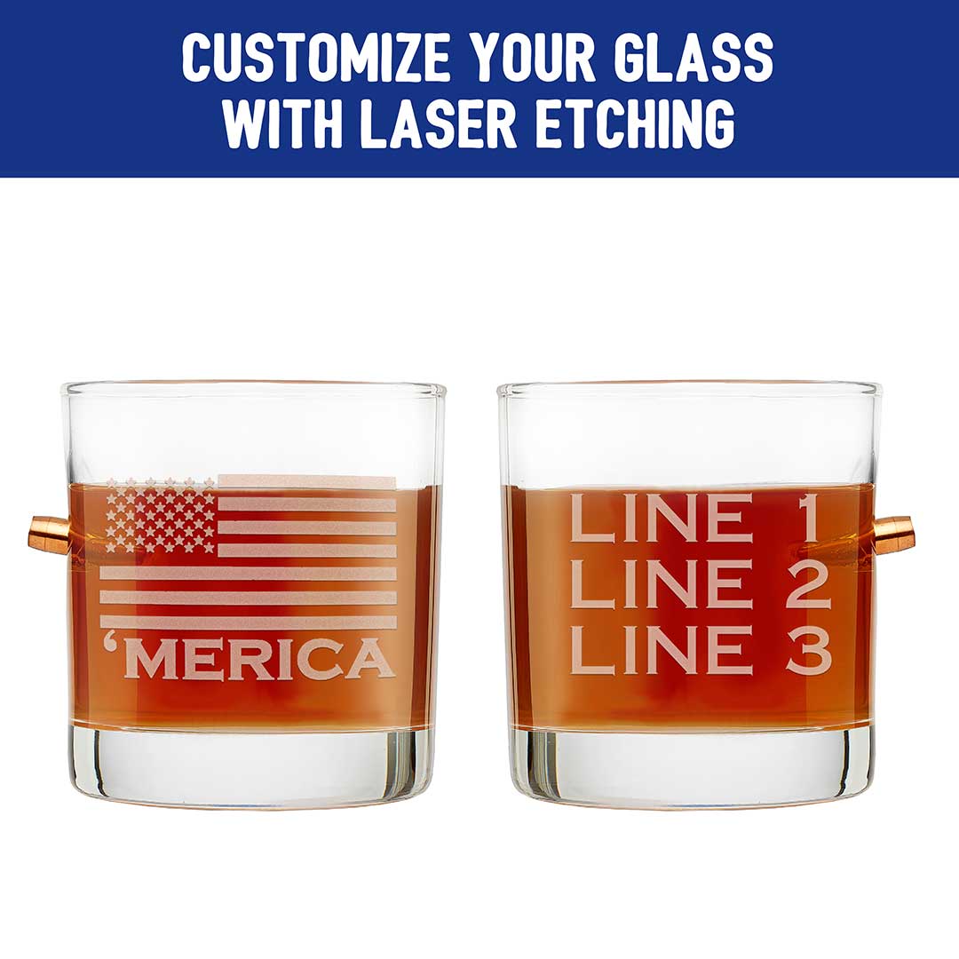 USA 'Merica Rocks Glass (2 Styles) - PatriotDepot.com
